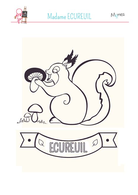 Coloriage Madame Ecureuil
