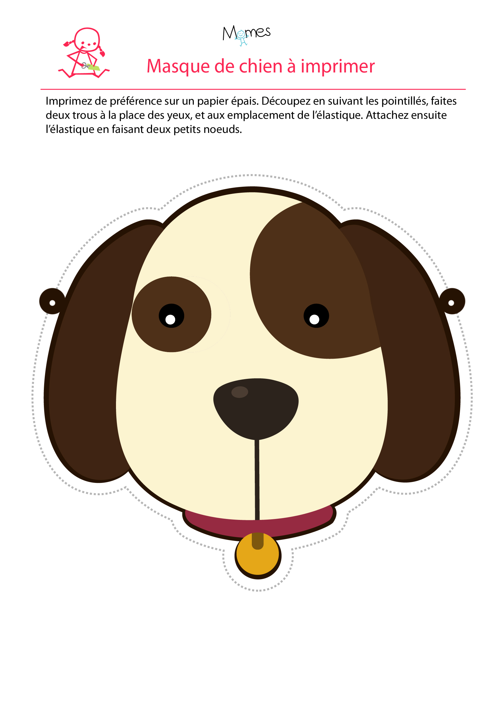 Masque Chien Tête Complète – Pour Halloween, Cosplay, Fête, Taille Unique Réglable En Éponge