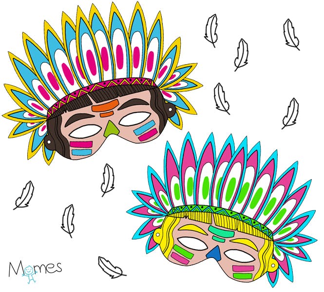 Le Masque D Indien A Colorier Momes Net Le Masque D Indien A Colorier Momes Net