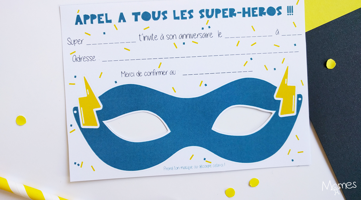Masques Invitations Anniversaire Super Heros Momes Net