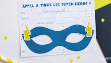 Masques invitations anniversaire Super Héros