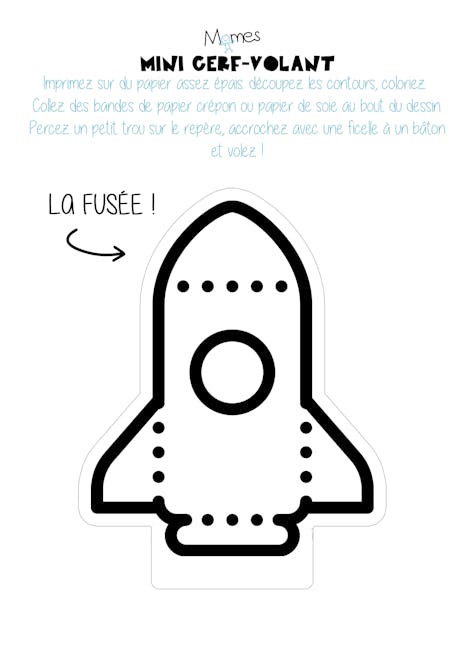 Mini Cerf Volant Fusee A Imprimer Momes Net Mini Cerf Volant Fusee A Imprimer Momes Net