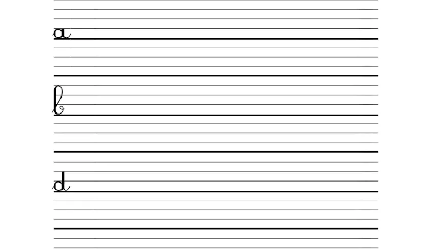 Modèle écriture cursive minuscules : o, a, d, g | MOMES