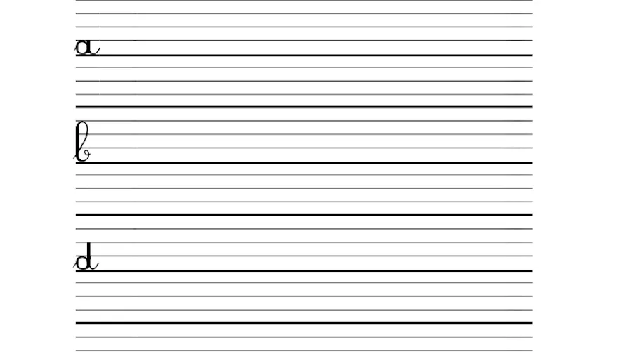 Modèle écriture cursive minuscules : o, a, d, g | MOMES
