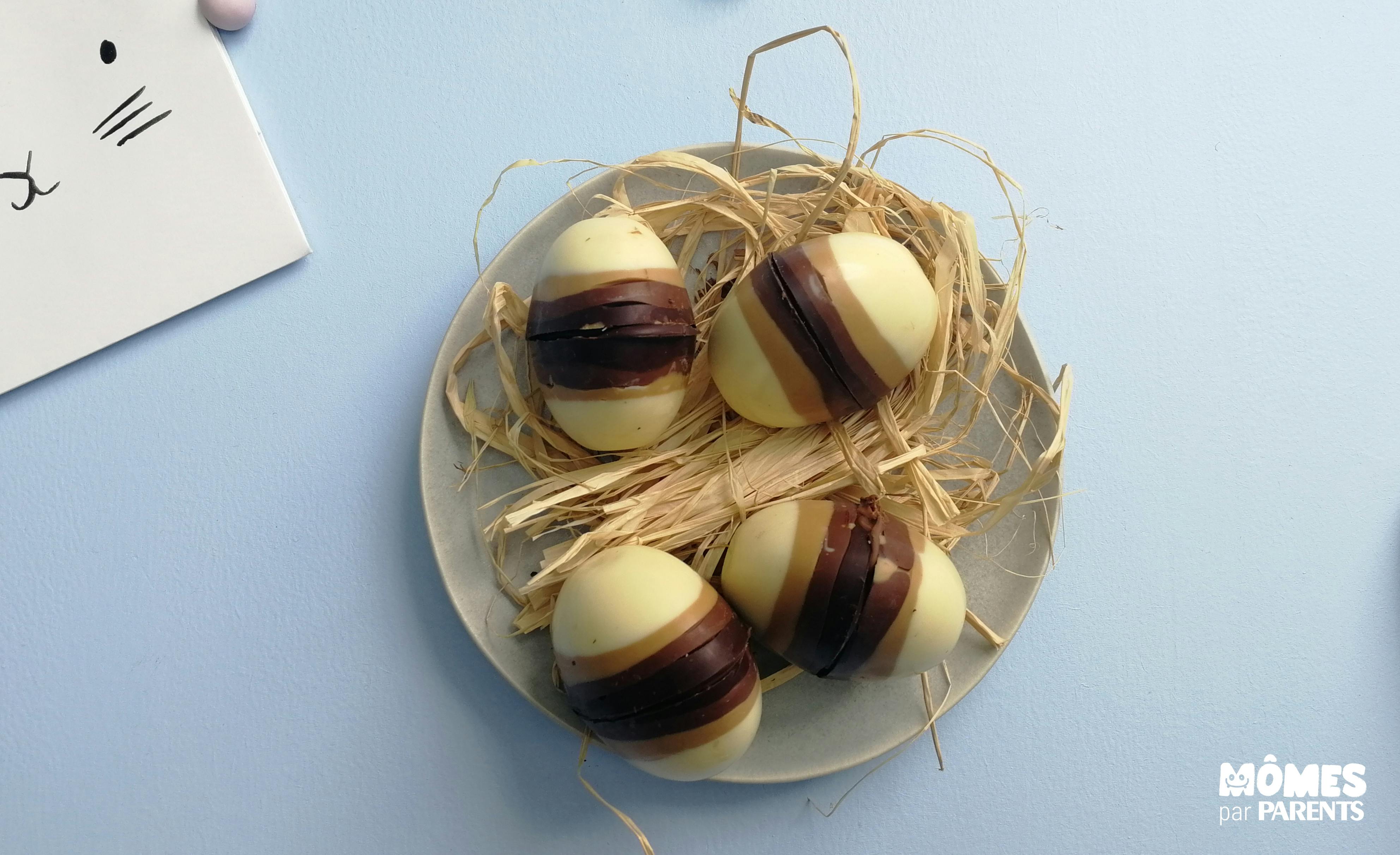 Recette œufs de pâques aux 3 chocolats - Marie Claire