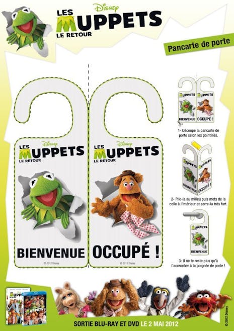 Pancarte de Porte Les Muppets: bienvenue