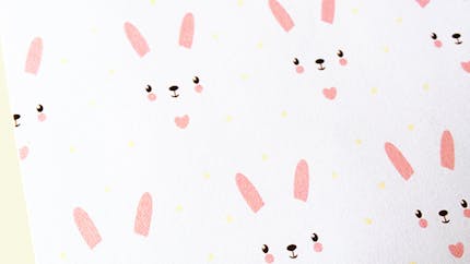 Papier à motif lapins roses à imprimer