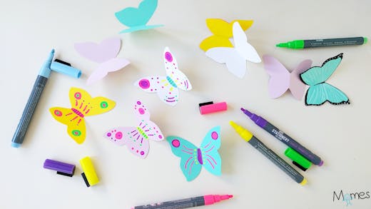 Gabarit en papier : Dessins de papillons à colorier