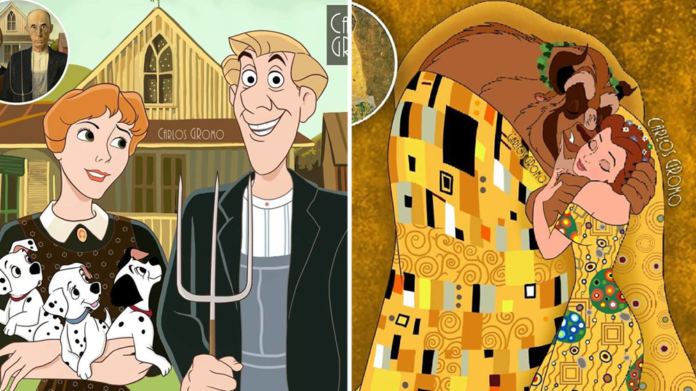 Il Recree Des Peintures Classiques Celebres Avec Des Personnages Disney Et C Est Tres Reussi Momes Net