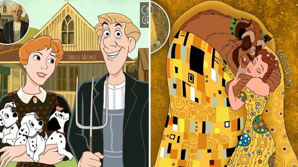 Il Recree Des Peintures Classiques Celebres Avec Des Personnages Disney Et C Est Tres Reussi Momes Net