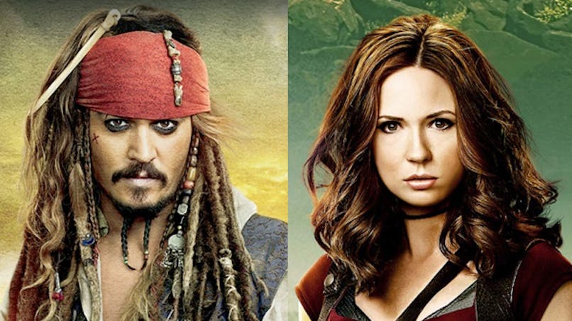 reboot pirates des caraïbes personnage féminin Karen
      Gillan et Jack Sparrow
