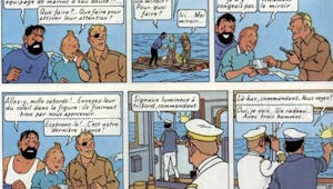planche de Tintin (extrait de Coke en stock)