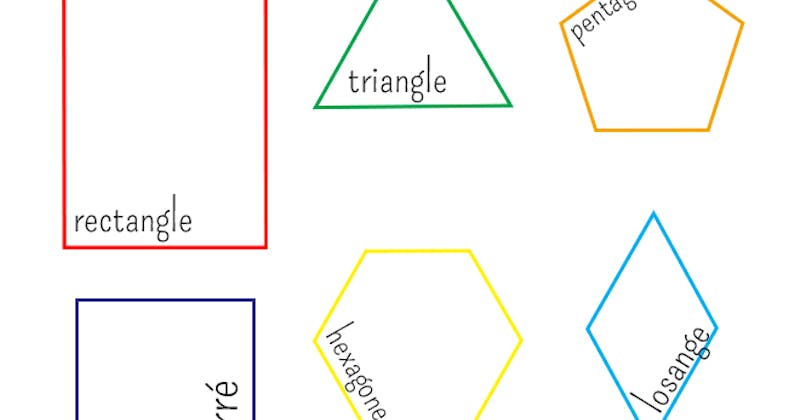 Les polygones : rectangle, triangle, pentagone, carré, hexagone, losange