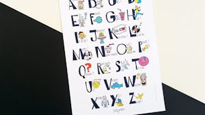 Poster Alphabet des onomatopées