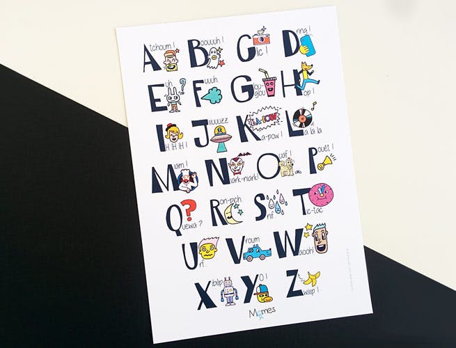 Poster Alphabet des onomatop es MOMES net Poster Alphabet des onomatop es MOMES net