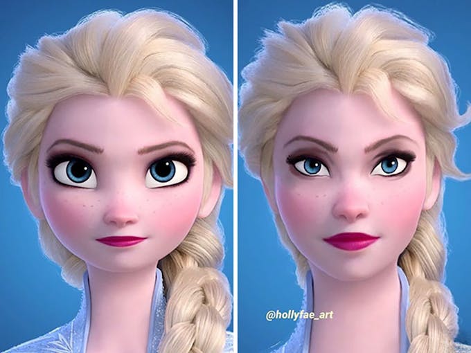 Et si les visages des princesses Disney avaient des proportions