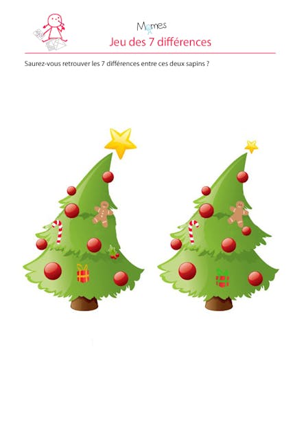 Sapin de noel : jeu des 7 erreurs | MOMES Sapin de noel : jeu des 7 erreurs | MOMES