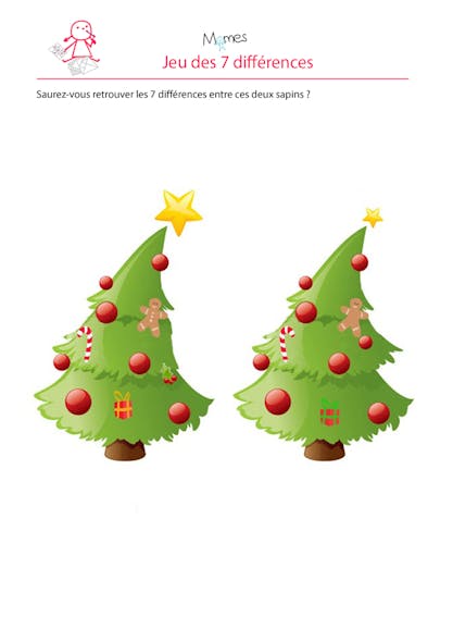 Sapin de noel : jeu des 7 erreurs | MOMES Sapin de noel : jeu des 7 erreurs | MOMES