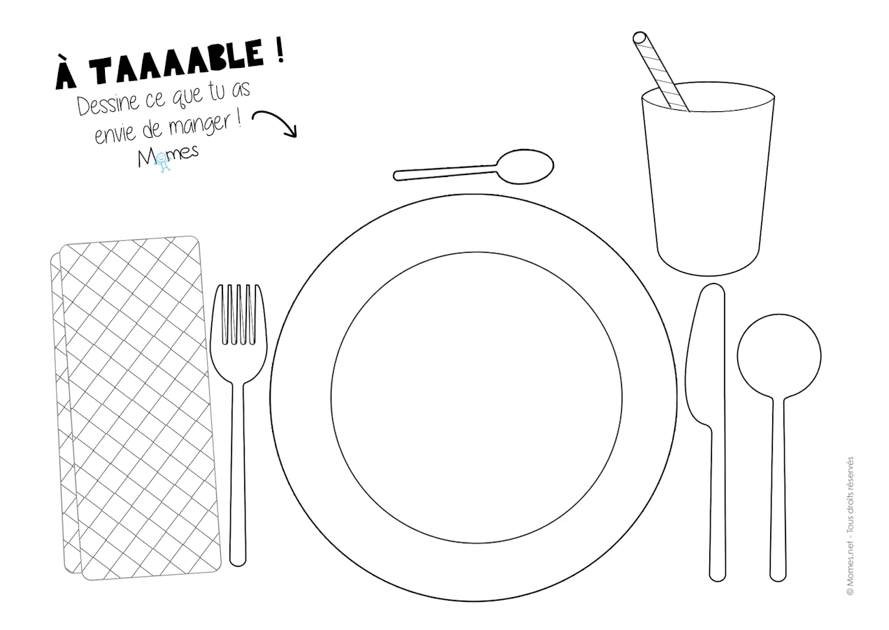 Set de table à colorier | MOMES