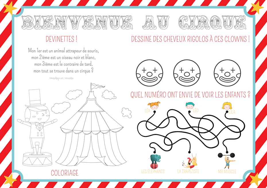 Set De Table Anniversaire Cirque A Colorier Momes Net Set De Table Anniversaire Cirque A Colorier Momes Net