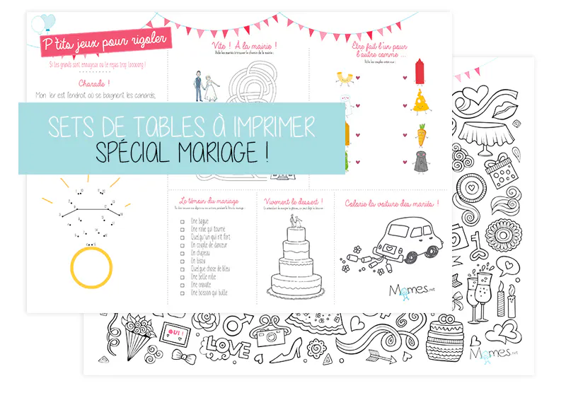 Set de table pour les enfants à un mariage | MOMES.net
