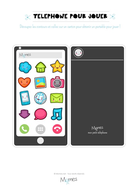 Telephone Portable A Imprimer Pour Jouer Momes Net Telephone Portable A Imprimer Pour Jouer Momes Net