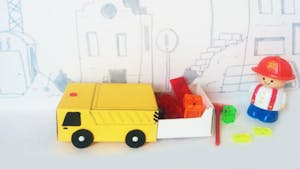 Un camion avec une boîte d'allumettes