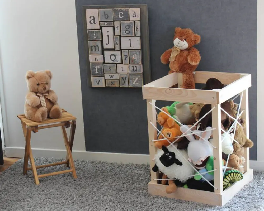 Pouf Rangement Peluche Transparent - Housse Fauteuil Pour Ranger Jouets En Peluche, PVC Imperméable, Siège Confortable