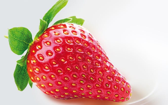 Une fraise en gros plan