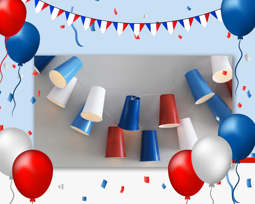 Baker Ross Lot De 2 Guirlandes Fanions Rouge Blanc Bleu – 10 M Chacune – Décoration Fête Nationale, Bastille & Événements Patriotiques