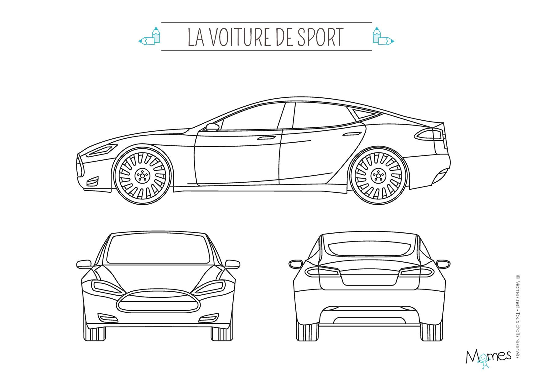 Dessin Voiture De Sport Facile Coloriage La voiture de sport | MOMES