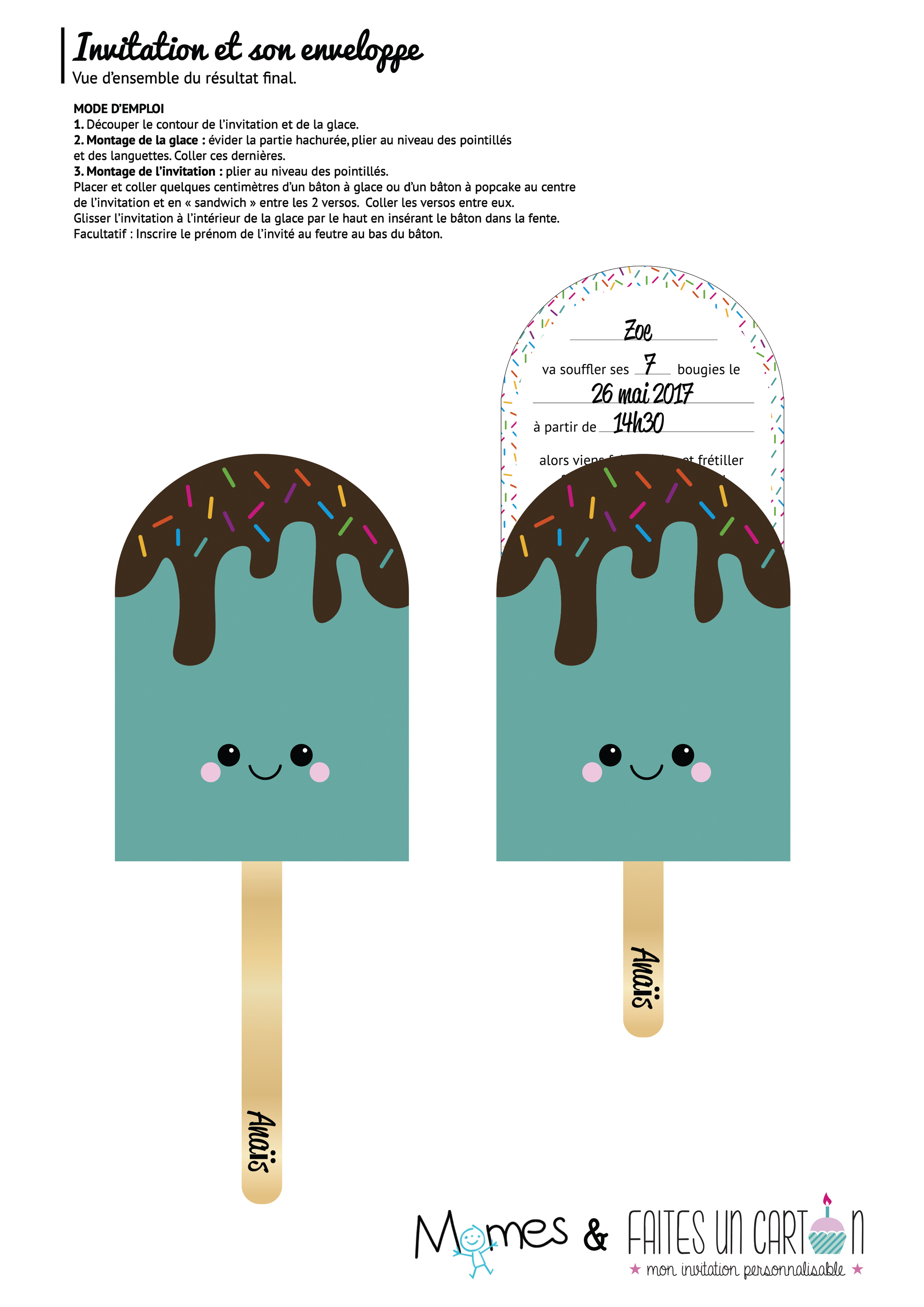 Invitations Glaces Faites Un Carton Momes Net