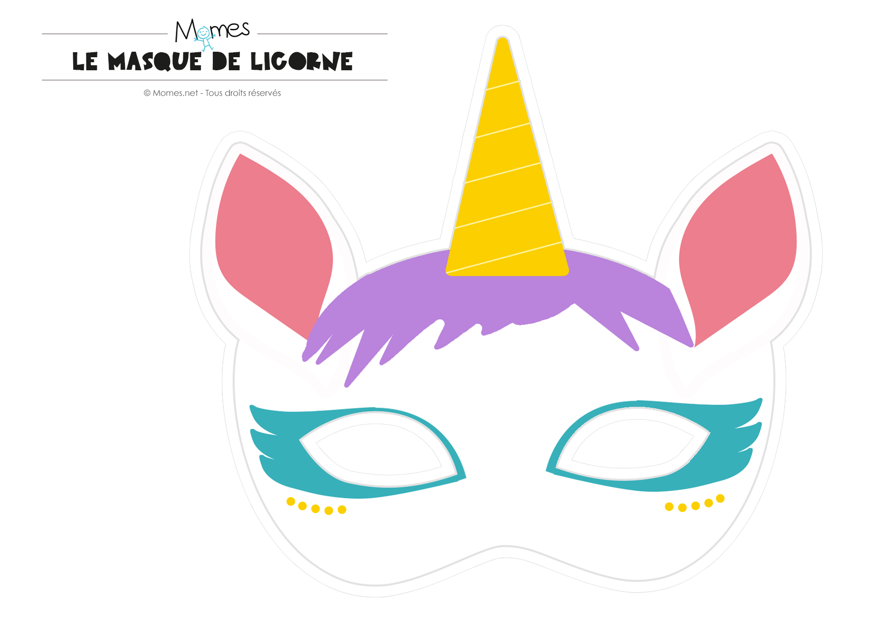 Masques Licorne Imprimer