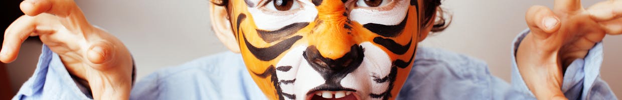 Garçon maquillé en tigre