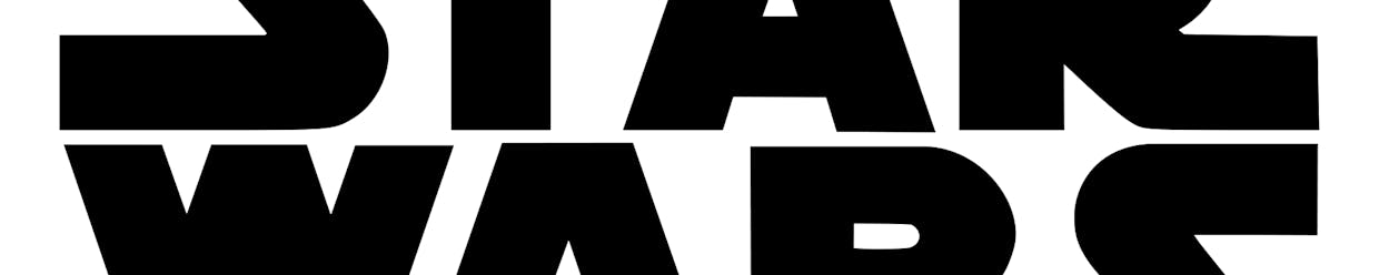 logo star wars noir sur fond blanc