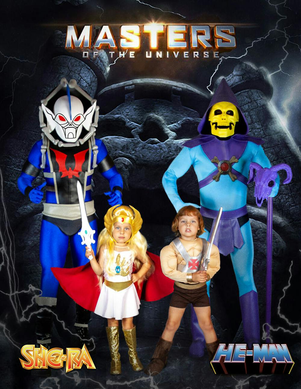 famille championne de déguisements d'Halloween Les Maîtres de l'Univers