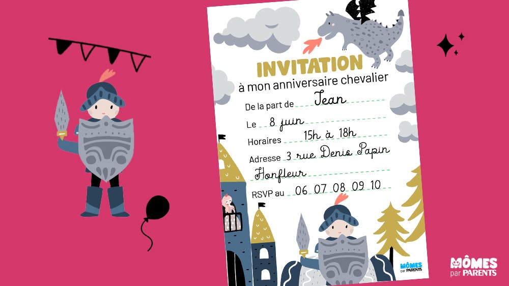 Invitation Anniversaire Chevalier