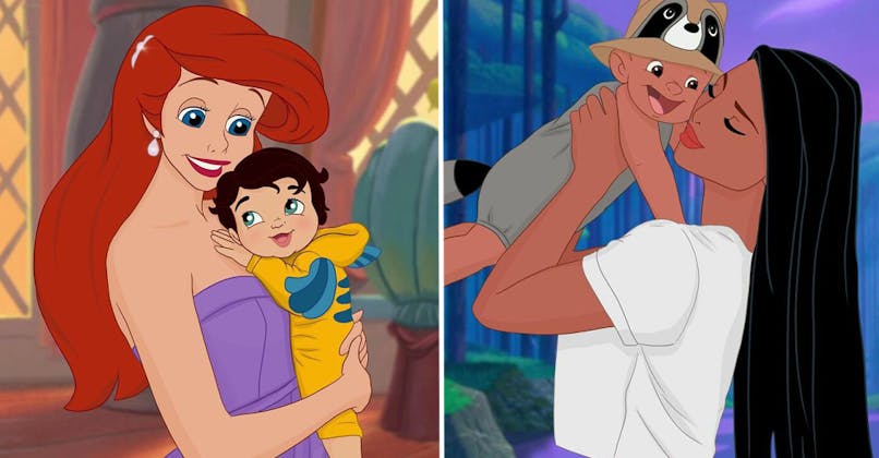 Les princesses Disney devenues mamans par Oksana Pashchenko