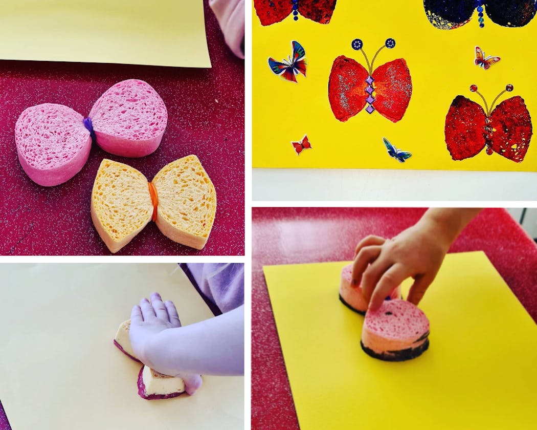 4 pots de Peinture Enfant pour peindre avec doigts, tampons, éponges