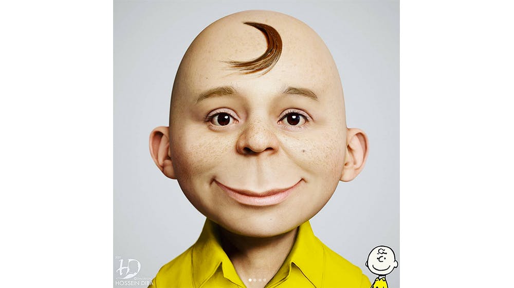 Portraits en 3D de personnages célèbres par Hossein Diba