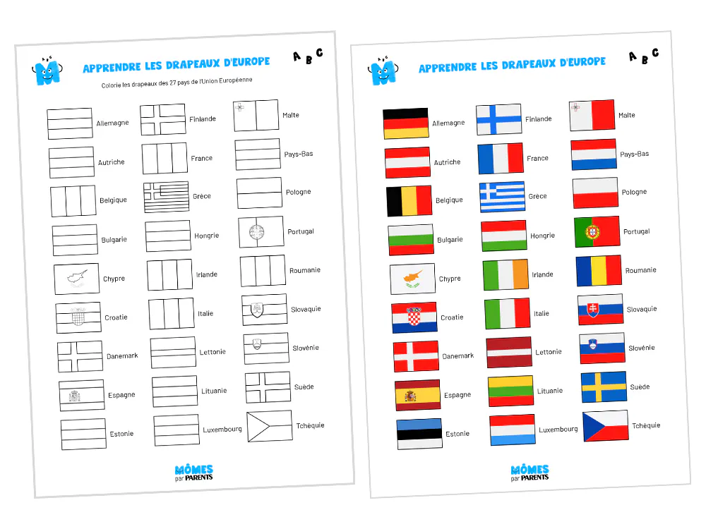 Imprimer Planche De Drapeaux à Colorier