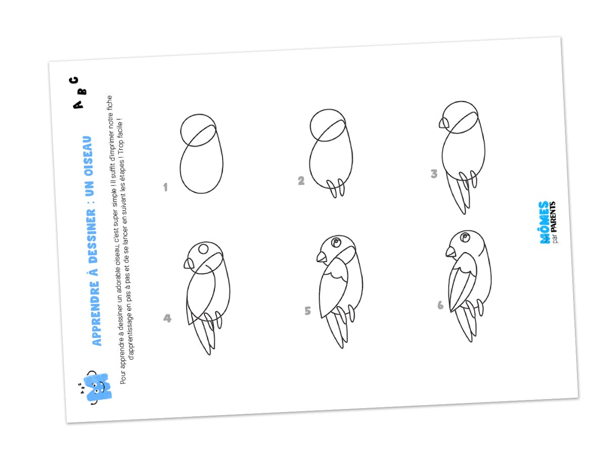 Comment Dessiner Un Oiseau Sur Une Branche Apprendre à faire le dessin d'un oiseau pas à pas grâce à cette fiche à imprimer gratuitement | MOMES