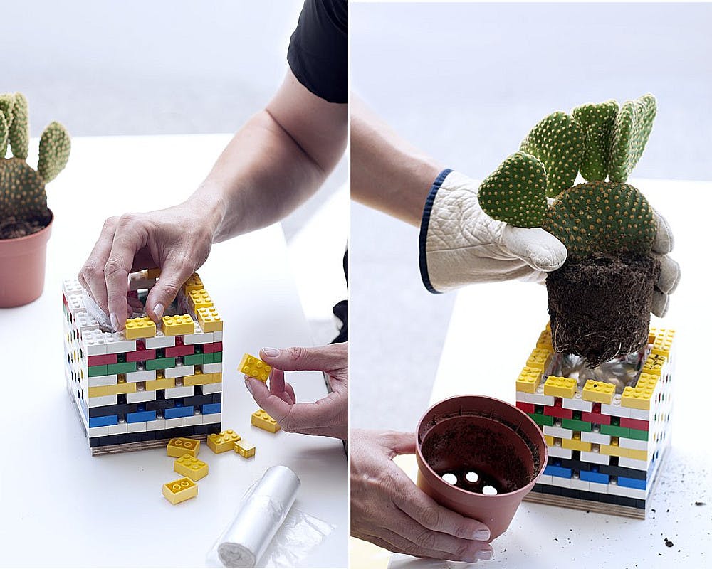 Un bac à cactus en Lego