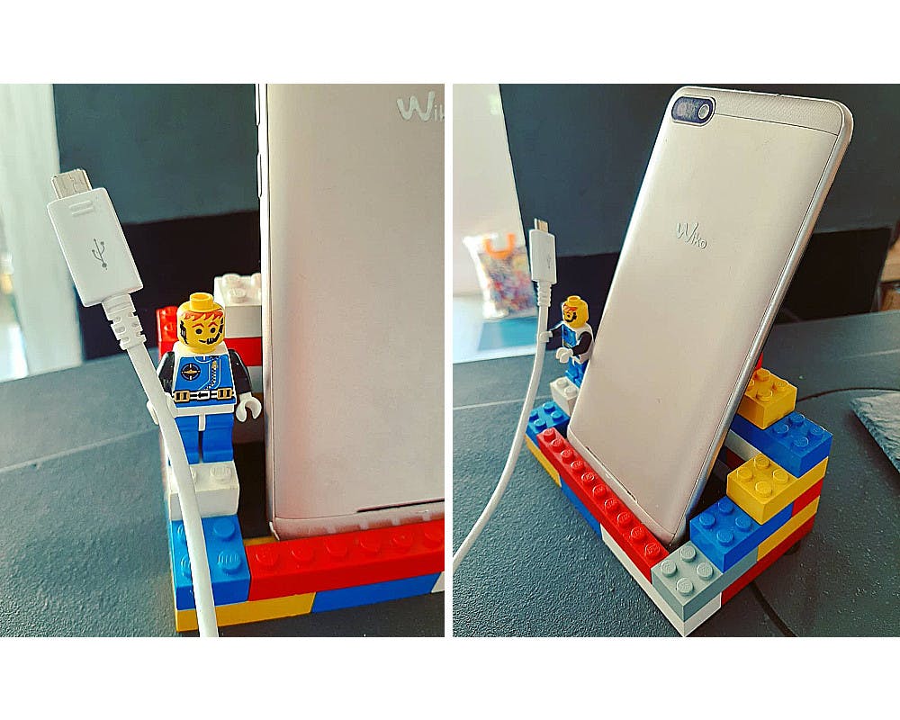 Un support de smartphone en Lego