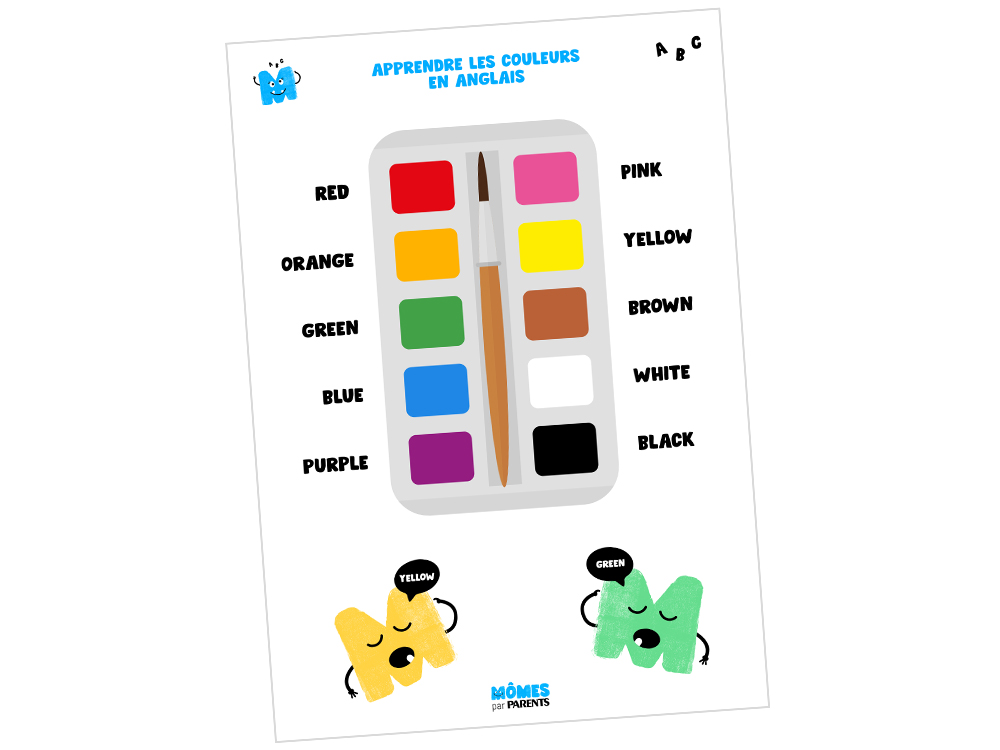 J apprends les noms des couleurs en anglais MOMES