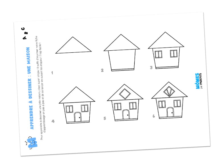 Fiche à imprimer : Apprendre à dessiner une maison