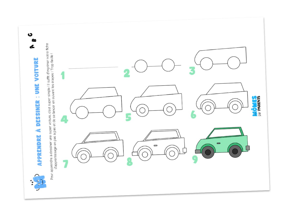 Tuto facile : Apprendre à faire un dessin de voiture pas à pas | MOMES