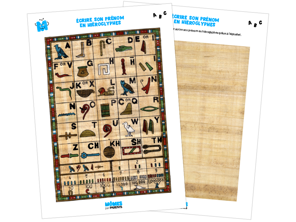 Découvrez comment écrire son prénom en hiéroglyphe MOMES