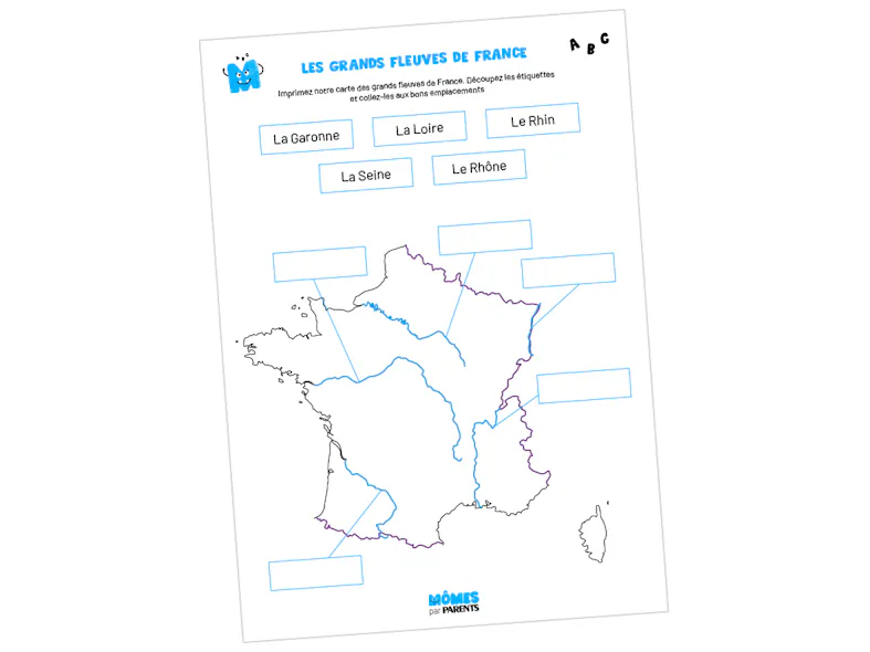 Exercice : apprendre à situer les grands fleuves de France | MOMES