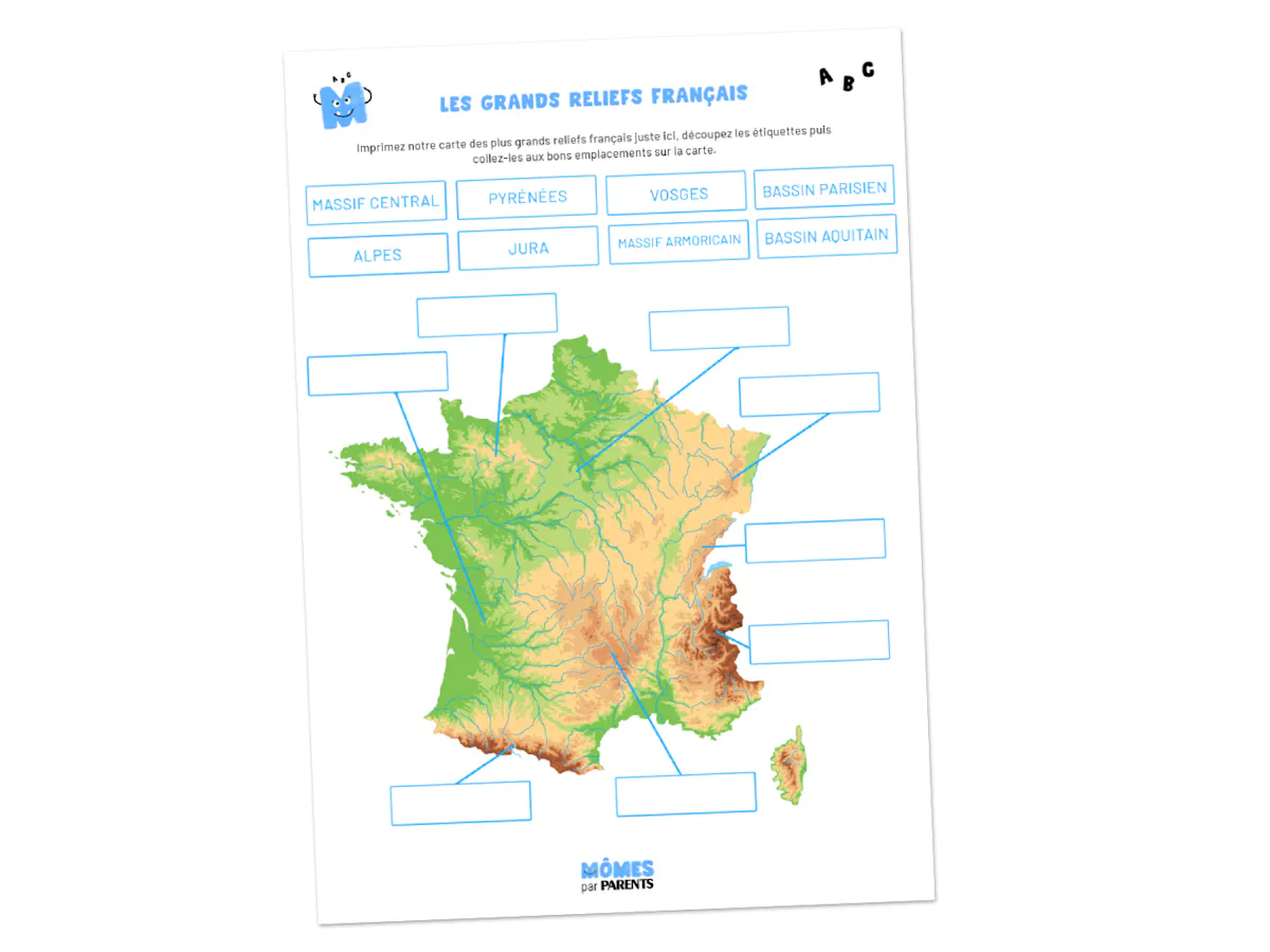 Carte De France Vierge Avec Fleuves Et Montagnes à Imprimer | Chtoby